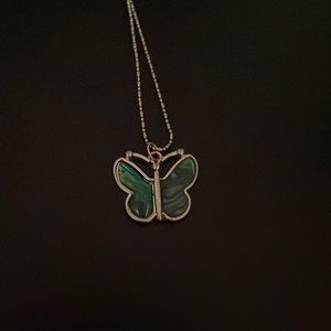 Butterfly silver charm necklace